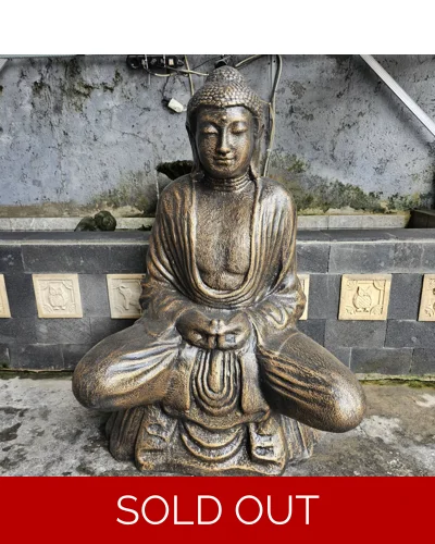 1x Large Antique Gold Thai Buddha - 0.96m